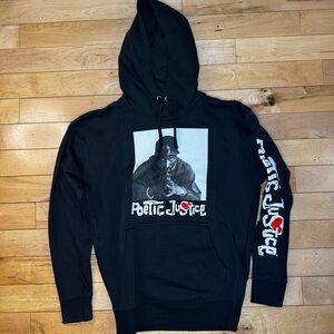 Tupac Shakur Poetic Justice‎ 2Pac Hoodie Black Jr Size L 90’s Rap